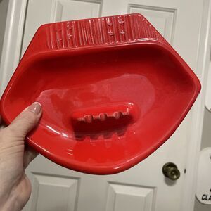 Vintage California Pottery USA 768 Red Distressed MCM Ashtray